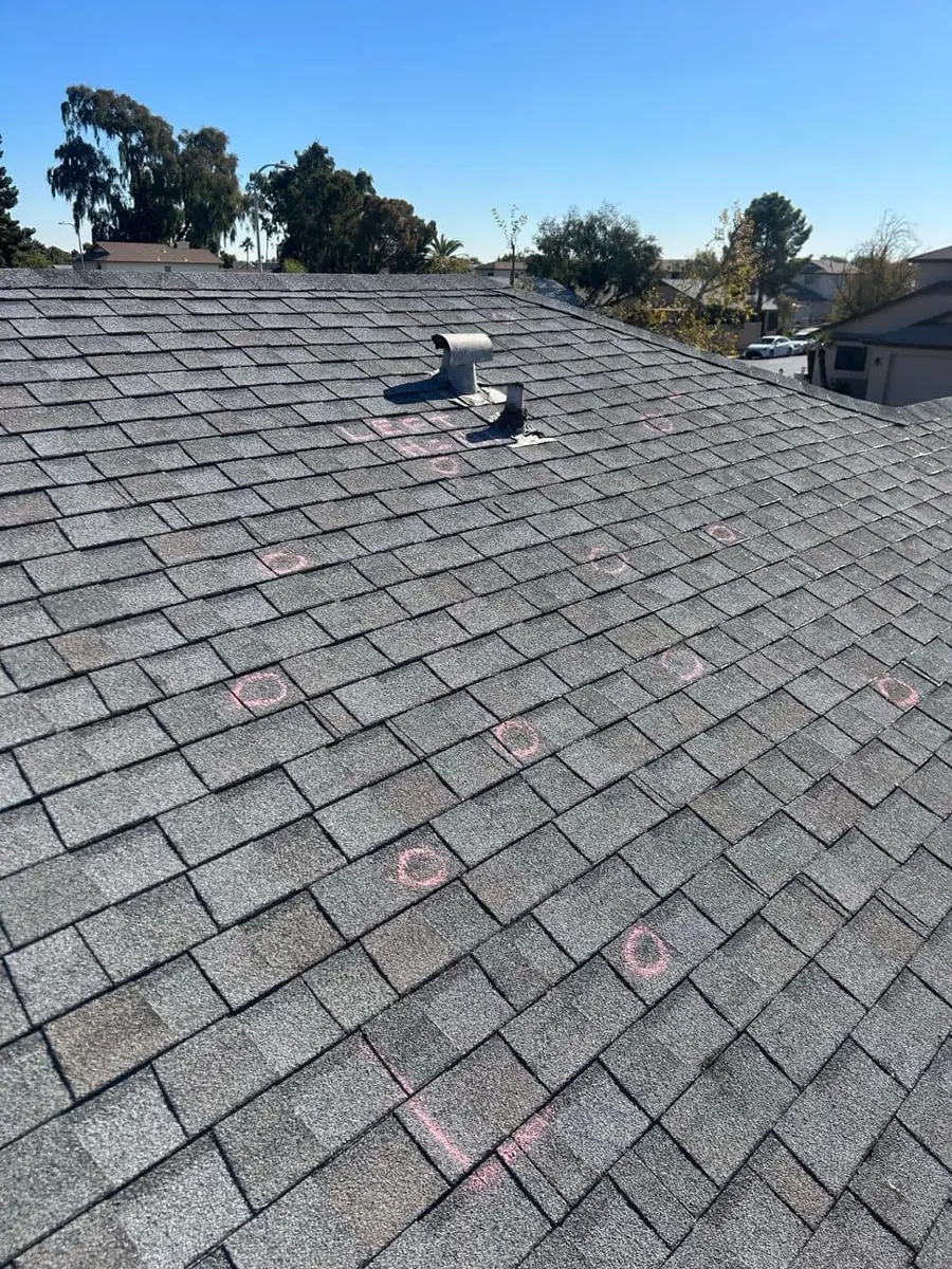 Storm hail marks